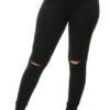 Parisian Black Knee Split Skinny Jean