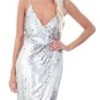 Girl In Mind Silver Sequin Embellished Mesh Dress