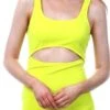 Parisian Yellow Front Cut Out Mini Bodycon Dress
