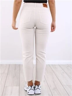 Only Stone / Ecru Emily High Waist Straight Jeans -Deals The Lush Dresses Store 18750 3