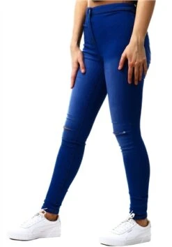 Parisian Brightblue Ripped Knee Faded Skinny Jeggings -Deals The Lush Dresses Store 19245 2