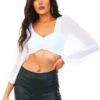 Saint Genies White Long Sleeve Crop Top