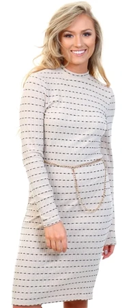 Noisy May Black / With Sugar Long Sleeve Bodycon Knit Dress