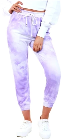 Parisian Lilac Tie Dye Draw Cord Jogger Bottoms