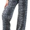 Urban Bliss Black Snake Print Flare Trouser