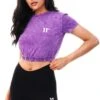 11 Degrees Purple Acid Wash Cropped T-Shirt