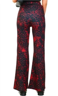 Missi London Red / Black Animal Print Flare Trousers -Deals The Lush Dresses Store 20878 3