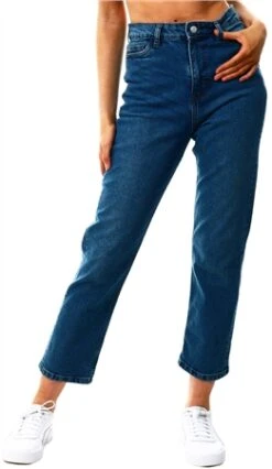 Urban Bliss Mid Blue Denim Tanya Straight Leg Jeans