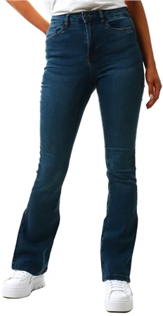 Noisy May Medium Blue Denim Nmsallie High Waist Flared Jeans