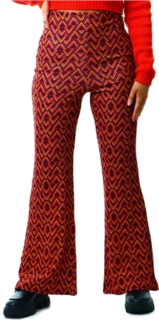 Missi London Retro Print Rib Flares
