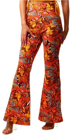 Missi London Retro Print Flared Trouser