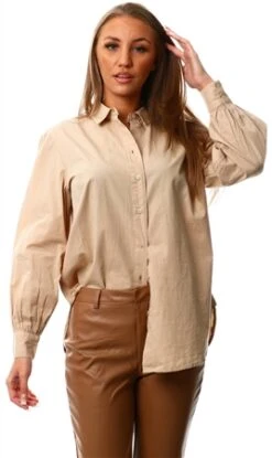 Only Beige / Humus Puff Sleeve Shirt