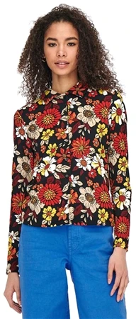 Neon & Nylon Grey / Shopping Bag Flower Patterned Slim Fit Shirt