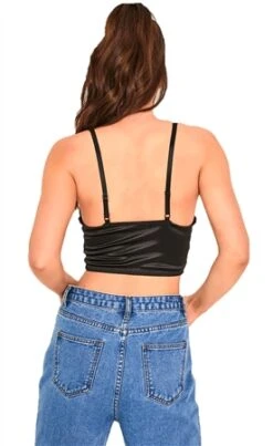 Saint Genies Black Coraline Satin Bustier -Deals The Lush Dresses Store 24845 3