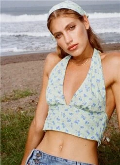 Motel Lime Floral Nanda Crop Top -Deals The Lush Dresses Store 25002 3