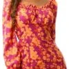 Parisian Pink/Orange Printed Button Dress