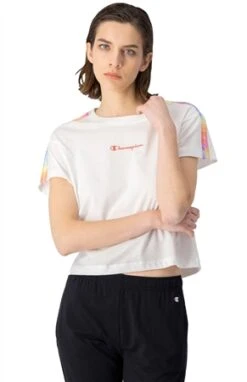 Champion White Multicolour Tape Boxy T-Shirt