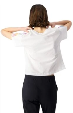 Champion White Multicolour Tape Boxy T-Shirt -Deals The Lush Dresses Store 25023 3