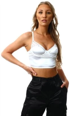 Saint Genies White Coraline Satin Bustier