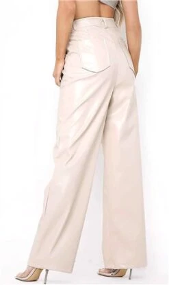Missy Empire Stone Emily Pu Wide Leg Trousers -Deals The Lush Dresses Store 25156 3