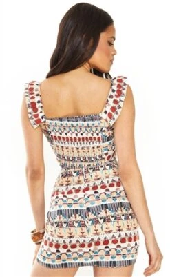 Glamorous Brown Multi Tribal Frill Crop Top -Deals The Lush Dresses Store 25197 3