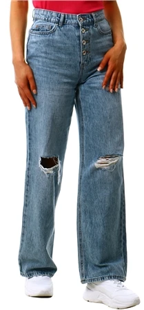 Only Blue / Light Blue Denim Molly Life Highwaist Flared Jeans