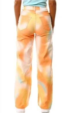 Neon & Nylon Cloud Dancer / Orange Una Dip Dye High Waisted Jeans -Deals The Lush Dresses Store 25261 3