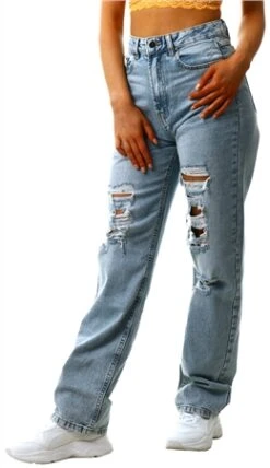 Forever Denim Authentic Light Blue Ripped Bassy Jeans