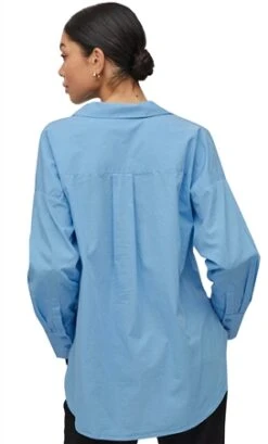 Vila Alaskan Blue Gamis Classic Shirt -Deals The Lush Dresses Store 25596 3