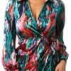Girl In Mind Teal / Pink Tie Dye Wrap Dress
