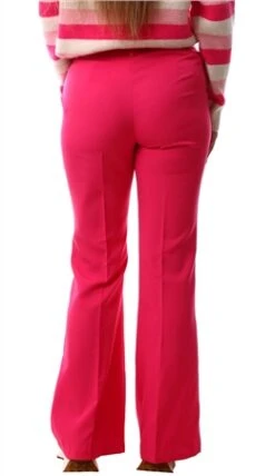 Vila Pink Peacock Kammas High Waisted Flared Trousers -Deals The Lush Dresses Store 26386 3