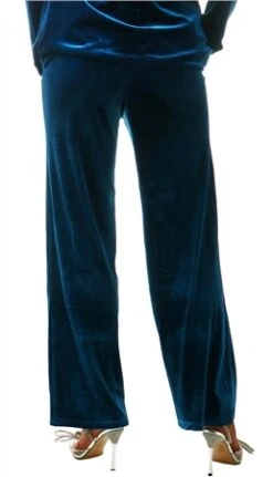 Vila Federal Blue Velour Straight Trousers -Deals The Lush Dresses Store 26463 3