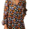 Only Paisley Purple / Black Star Regular Fit V-Neck Short Dress