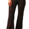 Missi London Brown / Black Leopard Print Flare Trousers