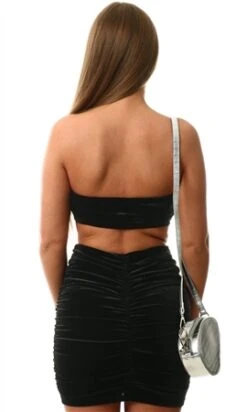 Noisy May Black Alma Cropped Velvet Top -Deals The Lush Dresses Store 26685 3