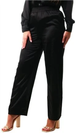 Only Black / Black Victoria Satin Trousers