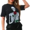Missi London Black Skull Rose Tee