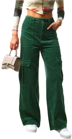 Neon & Nylon Green Lash Cord Straight Legged Pants