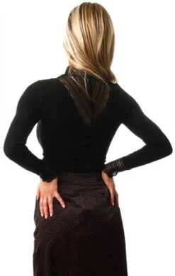 Only Black Tilde Long Sleeve High Neck Lace Top -Deals The Lush Dresses Store 26861 3