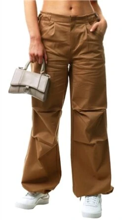 Saint Genies Tan Parachute Pants