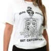 Missi London White Skeleton Coffee Printed T-Shirt