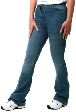 Parisian Mid Blue Denim Flare Jean