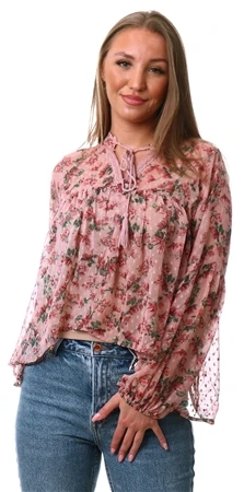 Only Rose Smoke / Pink Aida Patterned Blouse