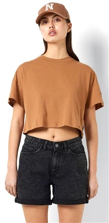 Noisy May Dark Grey Denim Normal Waisted Denim Shorts