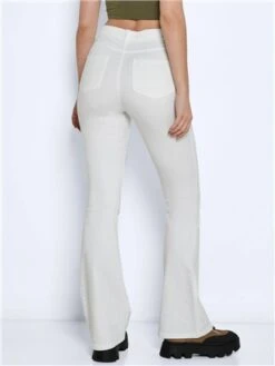 Noisy May Bright White Sallie High Waisted Flared Jeans -Deals The Lush Dresses Store 27996 3