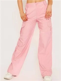 Vivichi Pink Loren Wide Leg Cargo Trousers