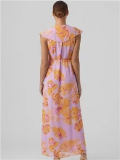 Veromoda Purple / Orchid Bloom Hope Standard Fit V-Neck Long Dress -Deals The Lush Dresses Store 28259 3