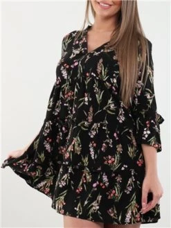 Veromoda Black/Mila Short Floral Easy Dress -Deals The Lush Dresses Store 28264 2