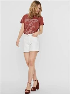 Noisy May White / Bright White Smiley Normal Waisted Denim Shorts -Deals The Lush Dresses Store 28405 2