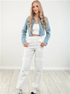 Missy Empire White Amaia High Waisted Cargo Trousers -Deals The Lush Dresses Store 28408 2